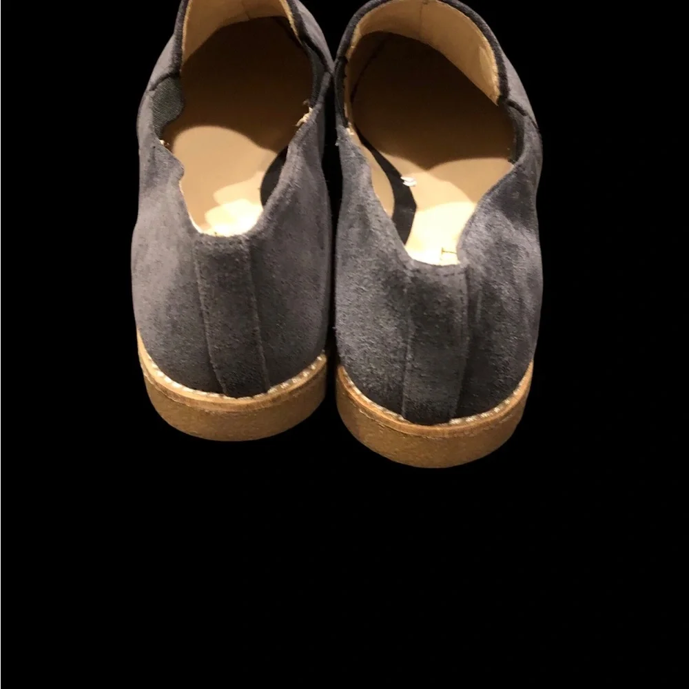 Nine West 7 M Womens Gray Suede Quinko Slip-on‎ Flats